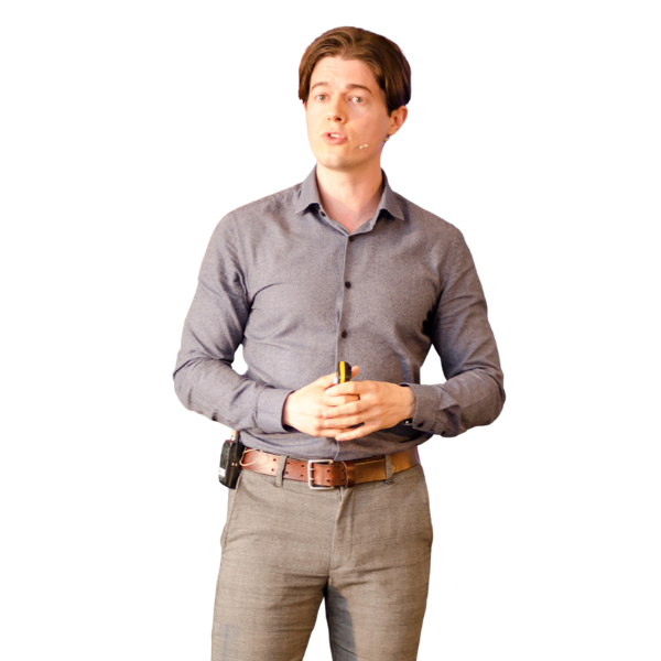 Ed Darling speaking at a conference - transparent